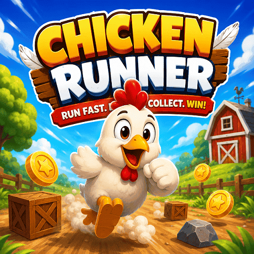 Chicken Runner Typing Game - Help the chicken run by typing words quickly
